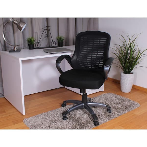 BOSS Office Products Black Fabric Gun Metal finish Mesh