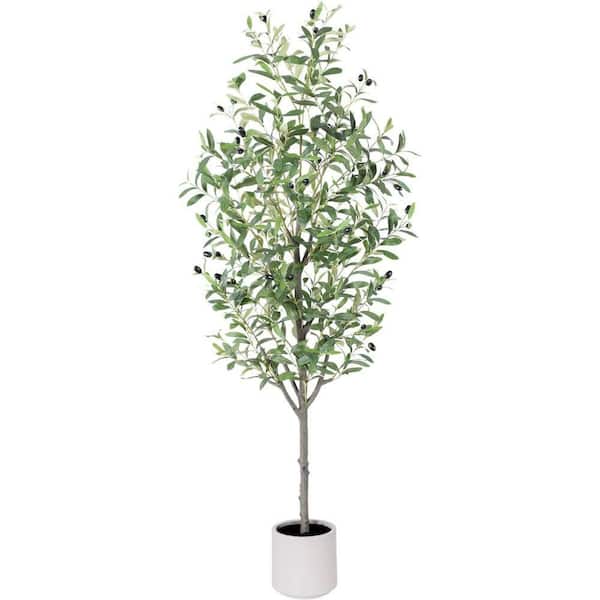Floworld 5 ft. Artificial Olive Tree in Pot, for Indoor and Outdoor Home Decor-Living Room, Office