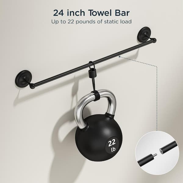 3 -Piece Bath Hardware Set with Included Mounting Hardware in Black