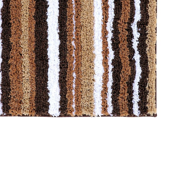 Griffie Collection 24 in. x 36 in. Brown Polyester Rectangle Bath Rug