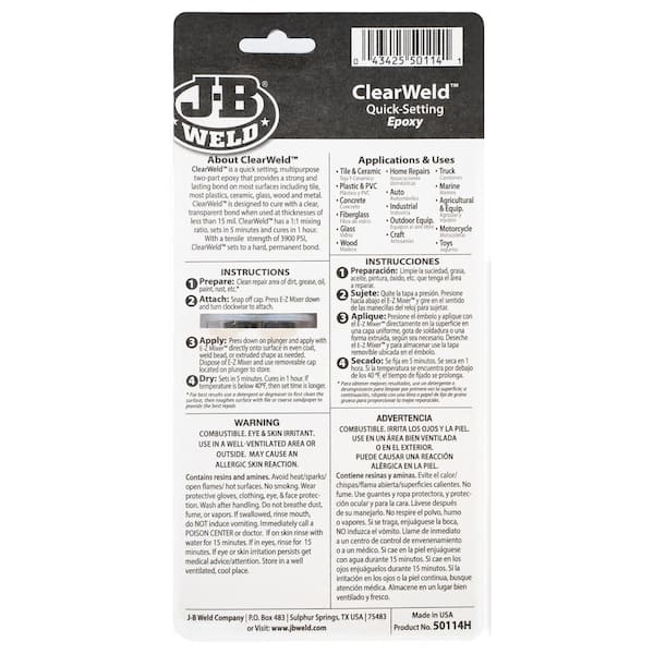 J-B Weld 0.47 oz. ClearWeld 50114H - The Home Depot