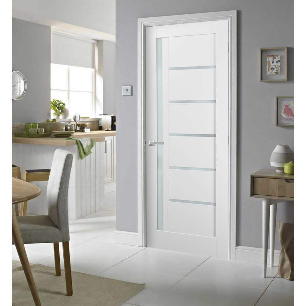 White Pine 7-Lite Frosted Glass Interior Door