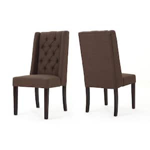 Blythe Dark Brown Fabric Dining Chairs (Set of 2)