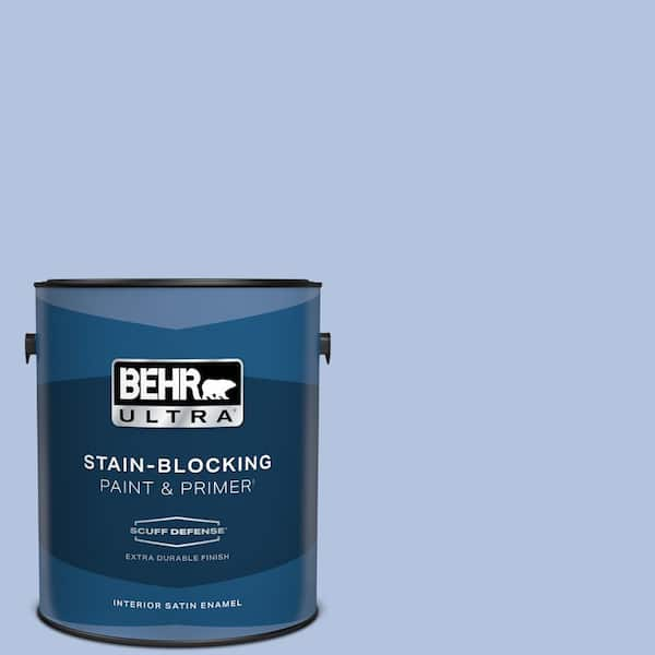 BEHR ULTRA 1 gal. #600C-3 Periwinkle Bud Extra Durable Satin Enamel Interior Paint & Primer