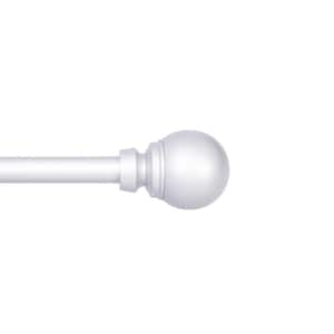 Mae 28 in. - 48 in. Adjustable Single Curtain Rod 5/8 in. Diameter in Satin Nickel with Round Finials