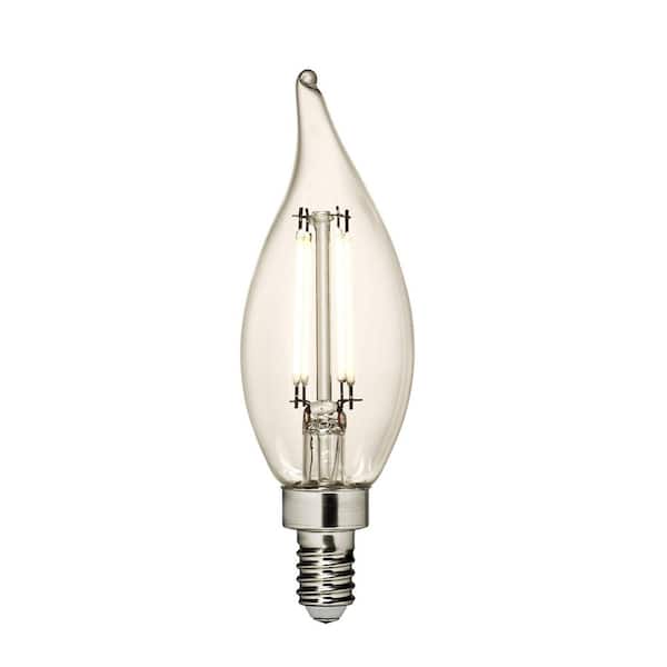 4-Watt Equivalent CA11 Shape E12 Base Dimmable Clear LED Light Bulb 2700K Soft White (1-Pack)