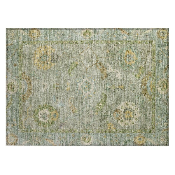 Chantille Machine Washable Indoor/Outdoor Abstract ACN2229 Sage 1 ft. 8 in. x 2 ft. 6 in. Accent Rug