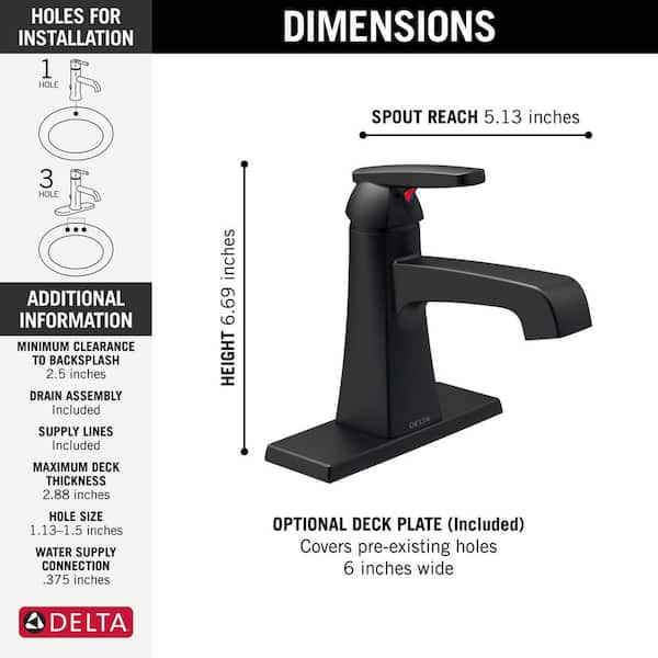 Delta Ashlyn Single Hole Single-Handle Bathroom Faucet in Matte