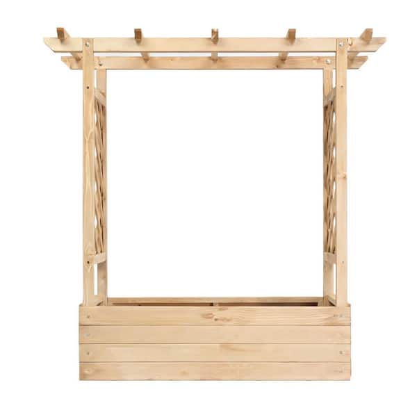 43.31 x 17.7 x 44.49 in (W x D x H)Wooden Planter Box with Trellis