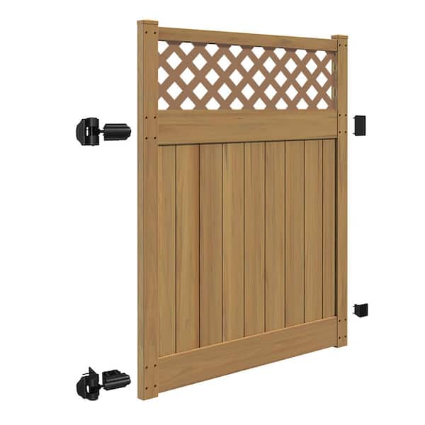 Carlsbad 5 ft. W x 6 ft. H Cypress Vinyl Un-Assembled Fence Gate