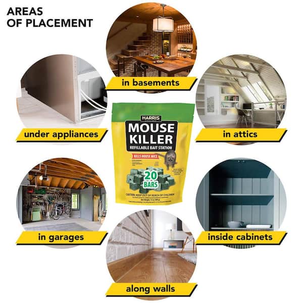 Mouse Killer Bars with Refill Bait Station (20-Pack)