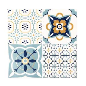 12 in. x 12 in. PVC Peel and Stick Backsplash, Premium Self Adhesive Floor and Wall Tile for Kitchen, Blue (10-Pack)