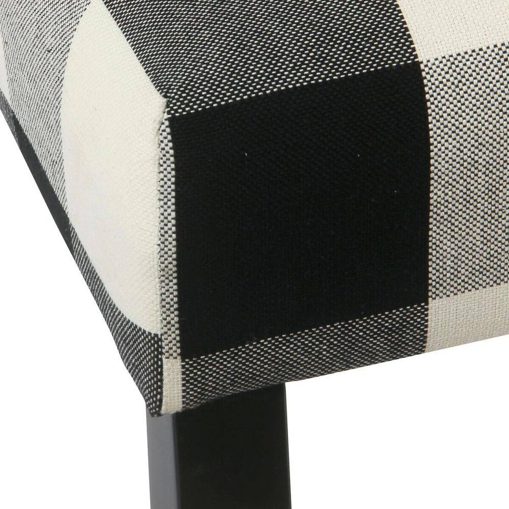 Modern Masculine Black Plaid Parsons Side Chair Set