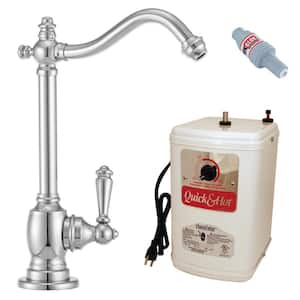 Victorian Single-Handle Instant Hot Tank with Water Dispenser Faucet in Polished Chrome