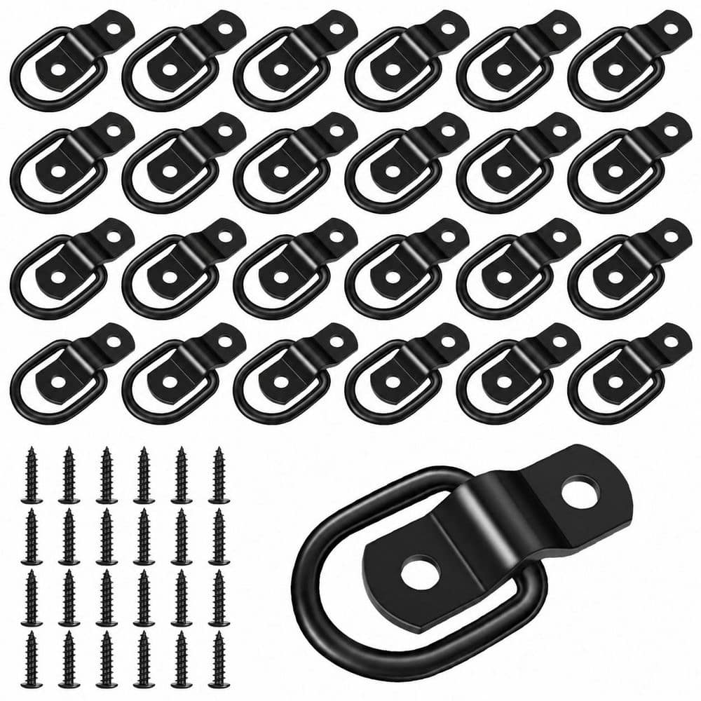 24-Pack 1/4 in. Steel Tie Down Anchors Heavy Duty Trailer D-Rings for Truck Bed, Cargo, Boat, Flatbed, RV price history on PriceWatchPro