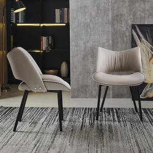 (Set of 2) Grey Modern Minimalist Dining Chairs for Home Use