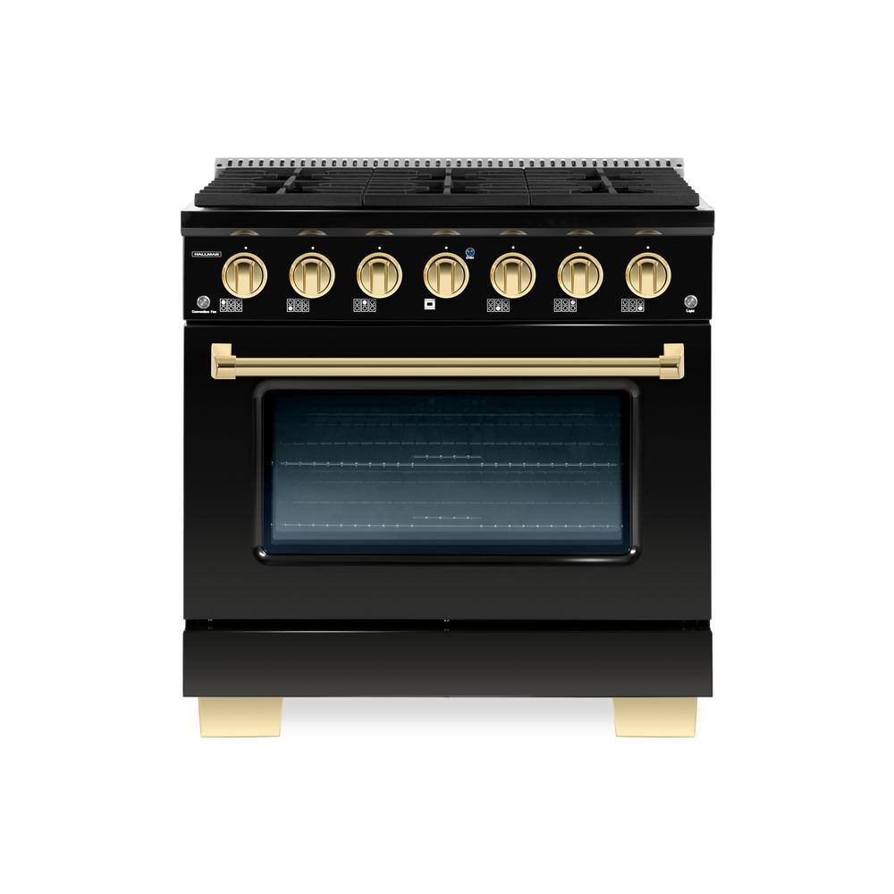 Hallman BOLD 36" 5.2CuFt. 6 Burner Freestanding Dual Fuel Range with