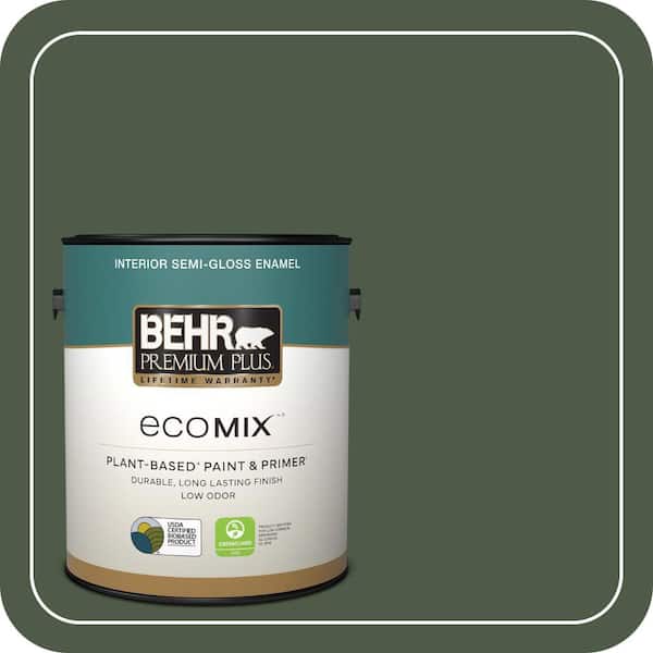 1 gal. #440F-7 Fresh Pine Semi-Gloss Enamel EcoMix Plant-Based Interior Paint & Primer
