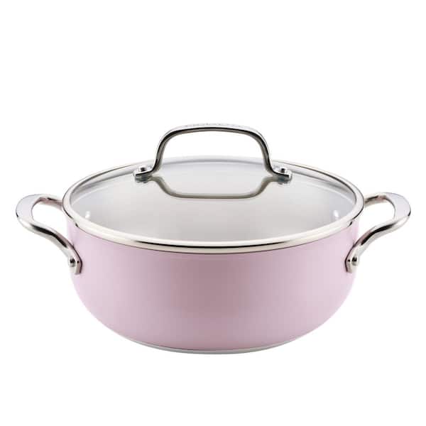 4-qt. Color-Finished Stainless Steel 3-Ply Base Casserole Wildflower with Lid