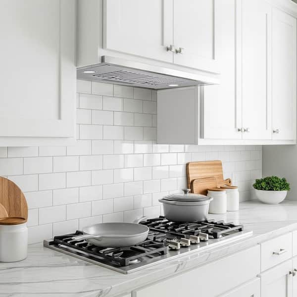 36 in. 900 CFM Convertible Ducted to Ductless Insert Range Hood in Stainless Steel with 3-Speed and LED Lights