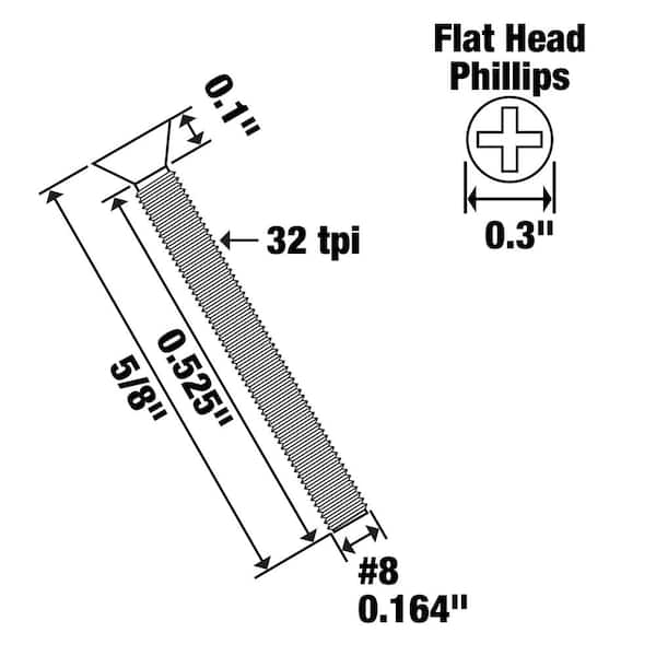 Everbilt #8-32 x 5/8 in. Phillips Flat-Head Machine Screw (5-Pack