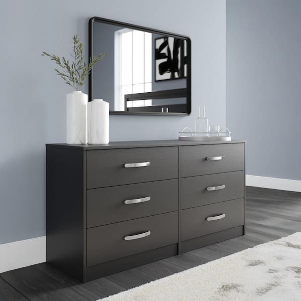 Finch Black 6 Drawers 53 in. Dresser