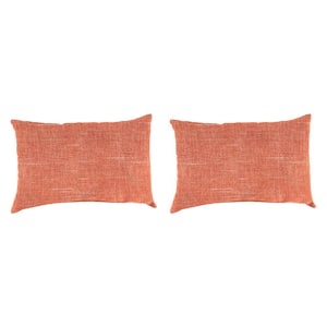 18 in. L x 12 in. W x 4 in. T Outdoor Pillow Lumbar Throw in Tory Sunset (2-Pack)