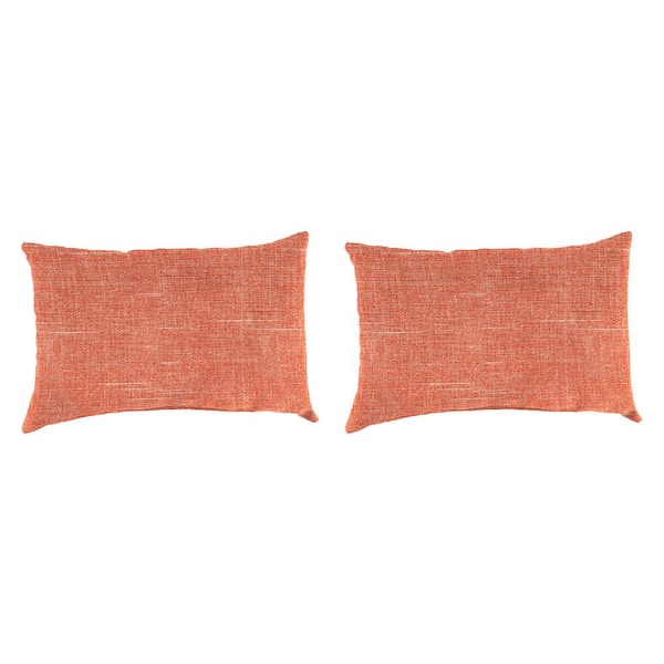 Jordan Manufacturing 18 in. L x 12 in. W x 4 in. T Outdoor Pillow Lumbar Throw in Tory Sunset (2-Pack)