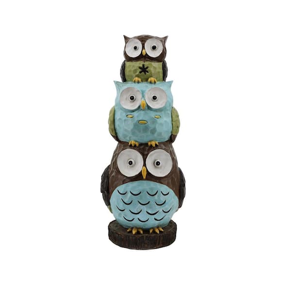 30"H Stacking Owls Garden Statue