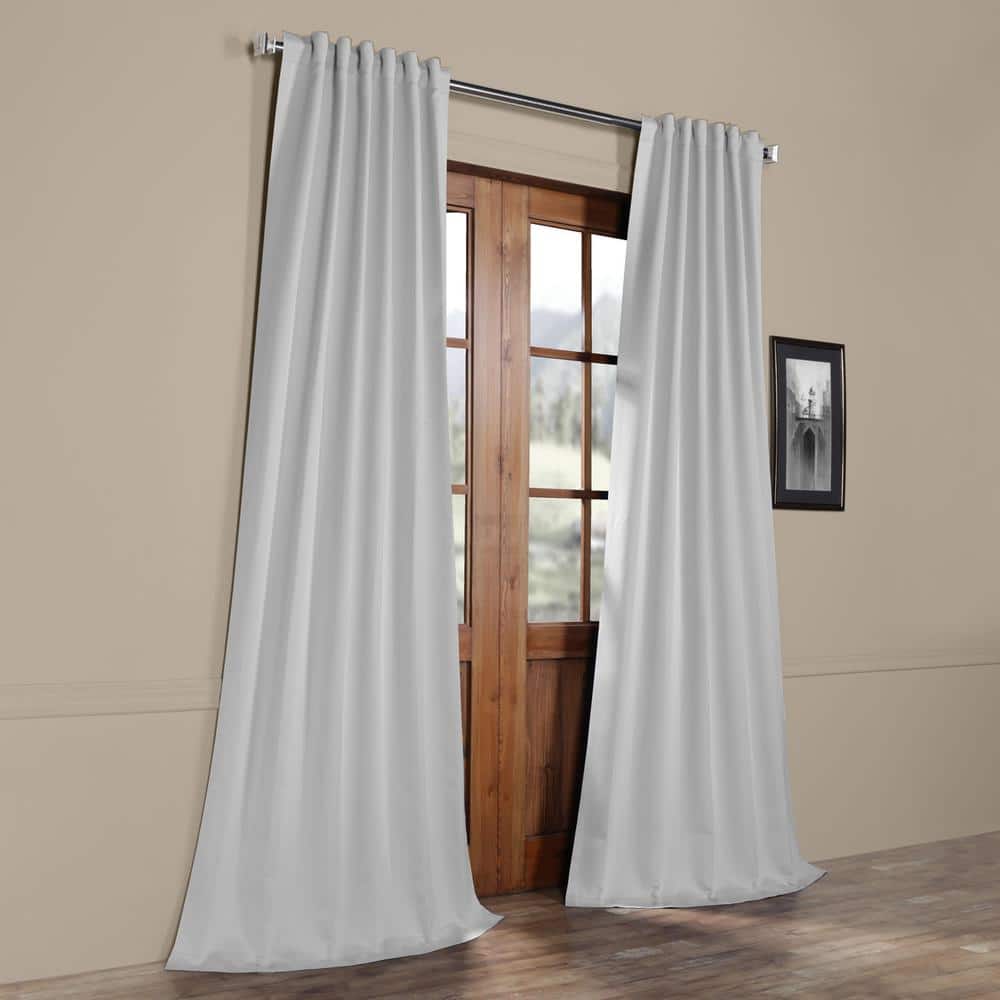 Arctic Grey Polyester Blackout Puddle Length Curtain Panel