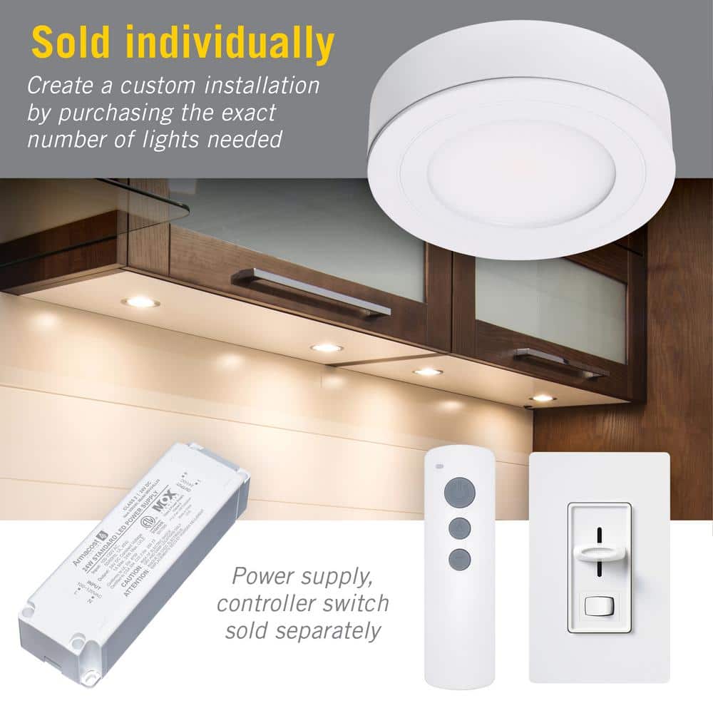 PureVue Dimmable Soft White LED Puck Light in Black Finish