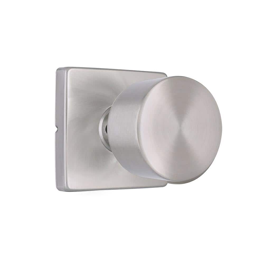 Ridgeway Satin Nickel Passage Hall/Closet Door Knob with Square Rose