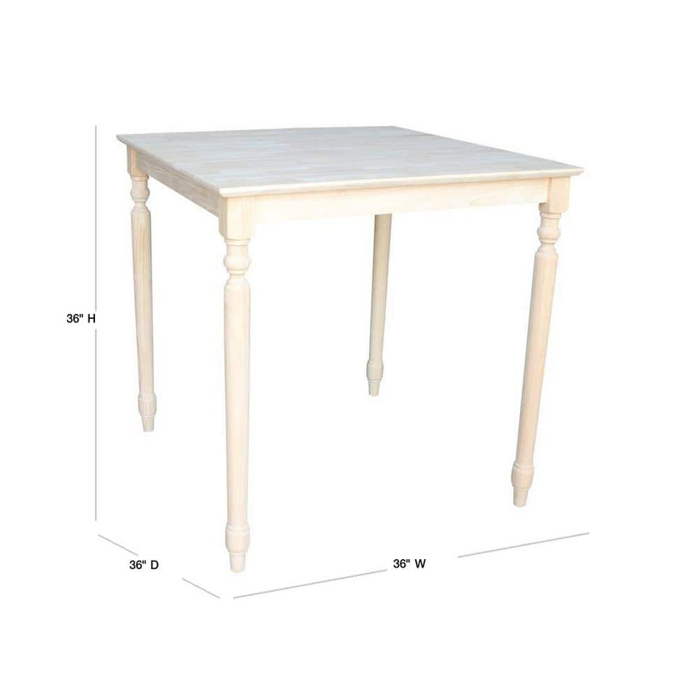 Natural Solid Wood Counter Height Dining Table with Turned Legs