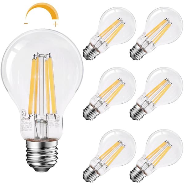 100-Watt Equivalent A19 LED Edison Light Bulb Dimmable 1600lm 2700K Soft White (6-Pack)