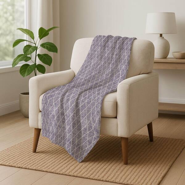 Premium Machine Washable ASB932 Lavender 50 in. x 70 in. Sherpa Throw Blanket