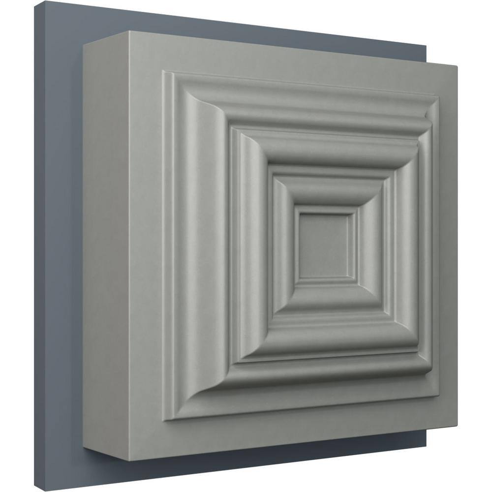 Primed White Urethane Leandros Rosette 4.38 x 4.38 x 1.25 in.