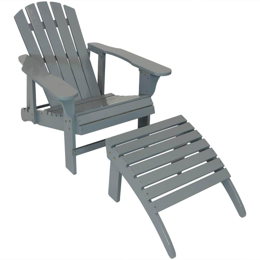 Sunnydaze Decor Gray Wood Adirondack Chair With Adjustable Back And   Sunnydaze Decor Wood Adirondack Chairs Ieo 914 64 1000 