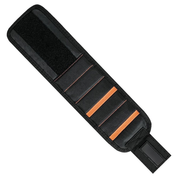 Black Polyester Magnetic Wristband Tool Holder with 10 Powerful Magnets and 2 Pockets Accessory Type 1 Piece