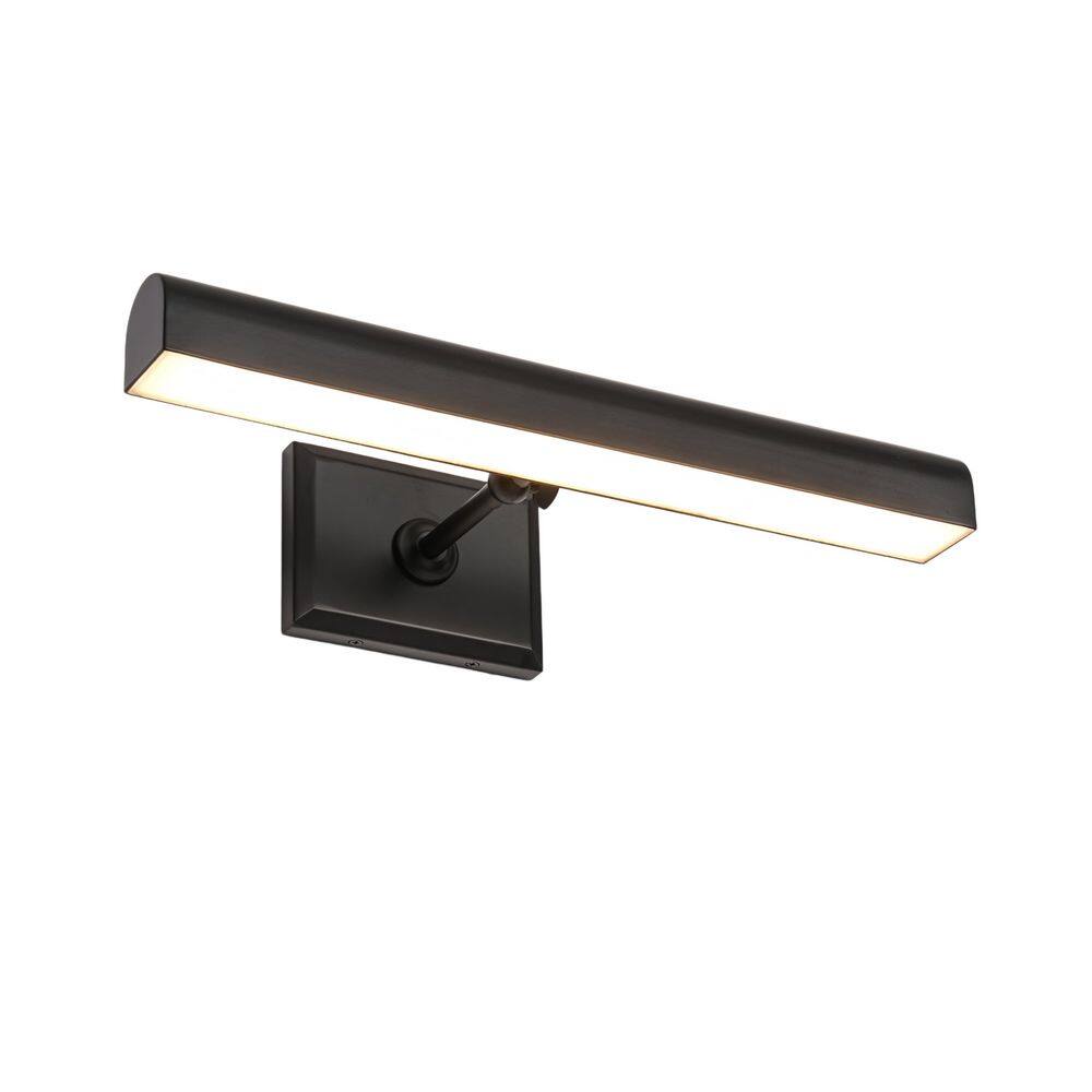 Quitman 18 in. W 1-Light Matte Black Dimmable Linear LED Vanity Light with Warm 3000K Light