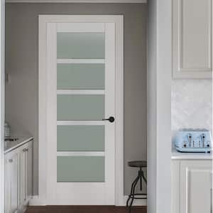 36 in. x 96 in. MODA Primed PMT1055 Solid Core Wood Interior Door Slab w/Translucent Glass