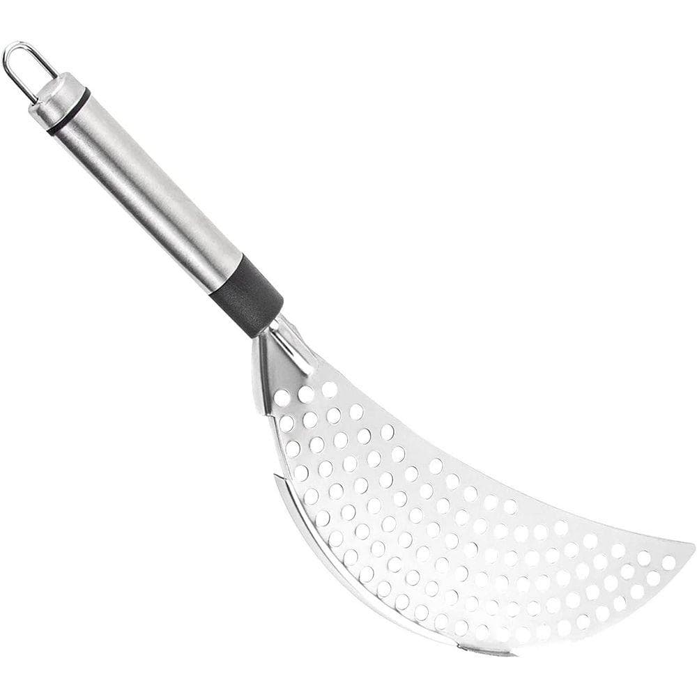 JFVKAF 1 Pack Stainless Steel Crescent Pot Strainer Colander with Easy Grip Handles for Noodles Vegetables Spaghetti X0D2D433