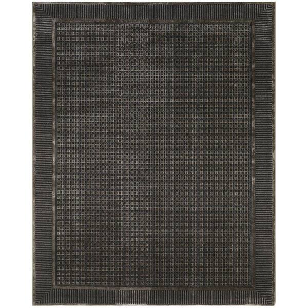 Nourison Nordic Black Taupe 8 ft. x 10 ft. Geometric Contemporary Area Rug