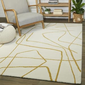 Descartes Mustard 5 ft. 3 in. x 7 ft. Abstract Area Rug