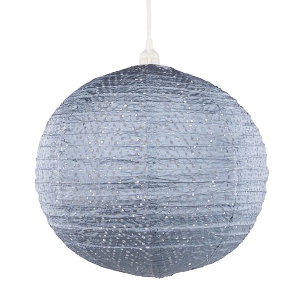 SOJI Stella Nova Globe Chevron Pendant Light (1-Light) - Metallic Blue