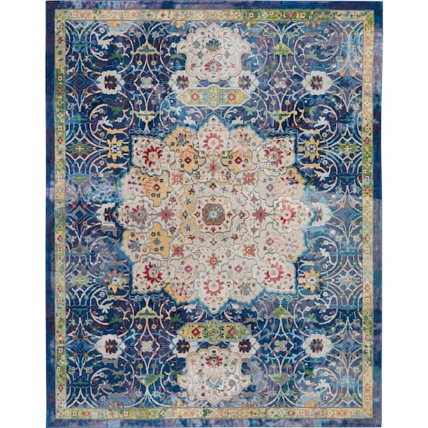 Nourison Global Vintage Blue/Multicolor 8 ft. x 10 ft. Persian Vintage Area Rug