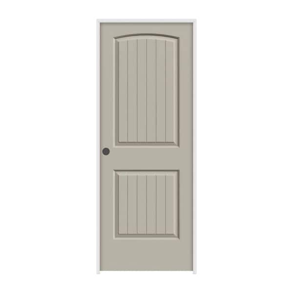 JELD-WEN 28 in. x 80 in. Santa Fe Desert Sand Right-Hand Smooth Solid Core Molded Composite MDF Single Prehung Interior Door