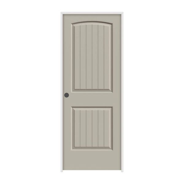 JELD-WEN 32 in. x 80 in. Santa Fe Desert Sand Right-Hand Smooth Solid Core Molded Composite MDF Single Prehung Interior Door