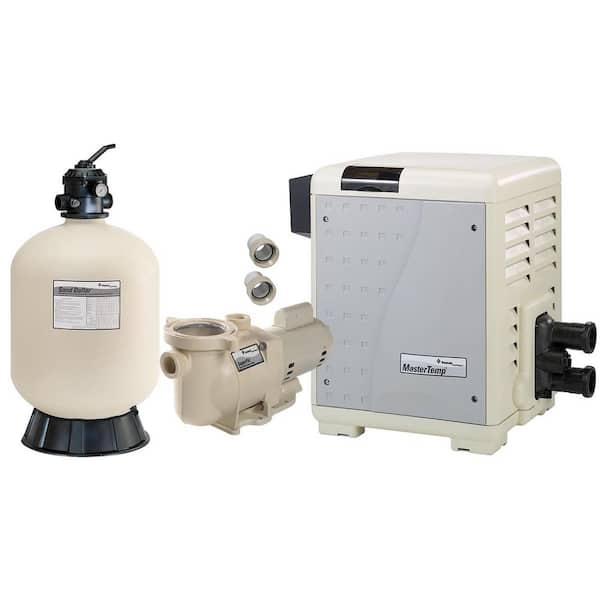 PENTAIR In Ground Swimming Pool Sand Filter Equipment Bundle with 22 in. Sand Filter, 1 HP Pump, 200,000 BTU Propane Heater