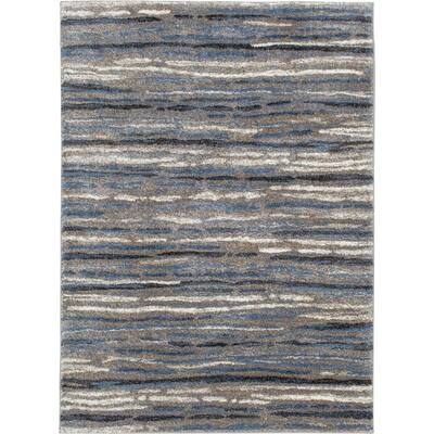 Shoreline Blue/Multi 8 ft. x 10 ft. Striped Area Rug