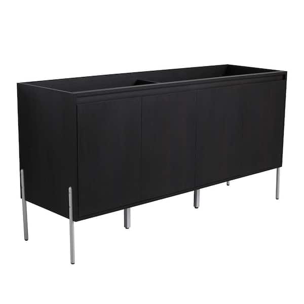 58.69 in. Freestanding Bath Vanity Cabinet without Top in Dark Oak Unassembled
